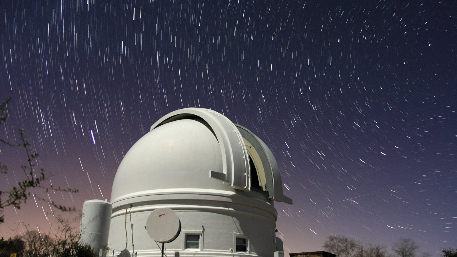 Nighttime exposure of the Oscar G. Mater Memorial Building
