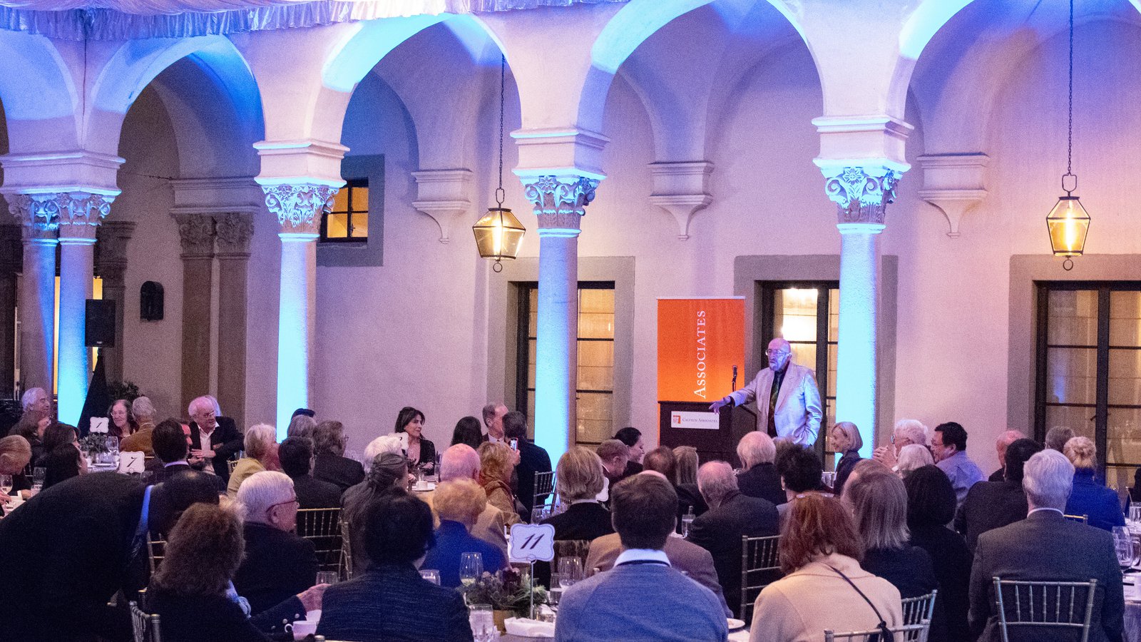 Nobel laureate and Caltech professor Kip Thorne addresses the Caltech Associates at the Athenaeum.