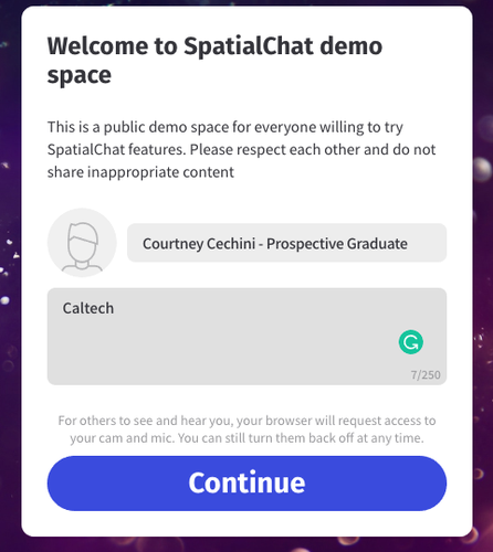 Screenshot of Spatial Chat interface