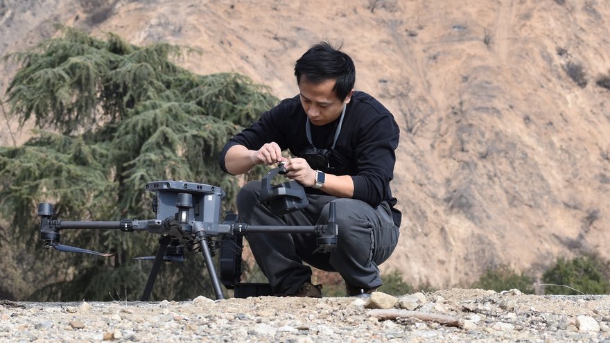 Zhiang Chen with drone