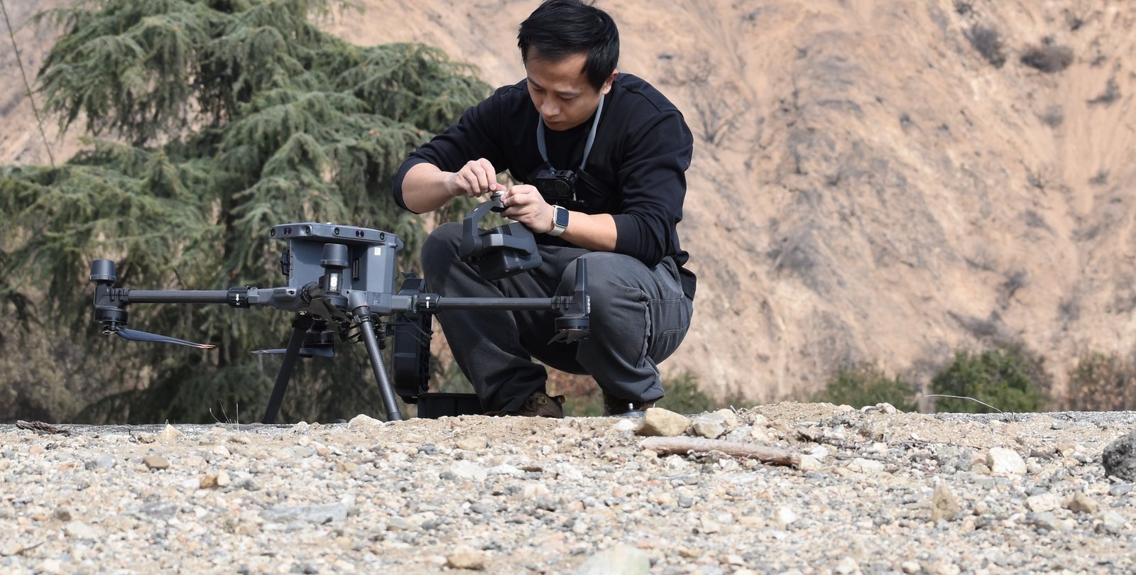 Zhiang Chen with drone