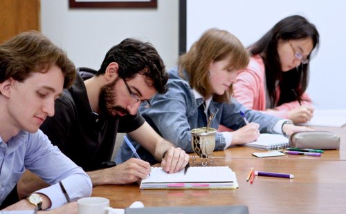 students taking notes