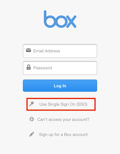 Box Mobile SSO - Use Single Sign On