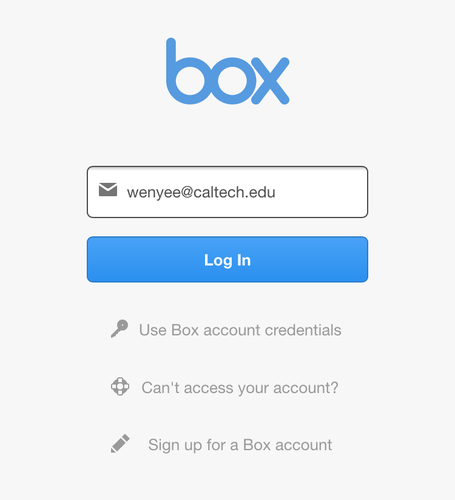 Box Mobile SSO - enter your email