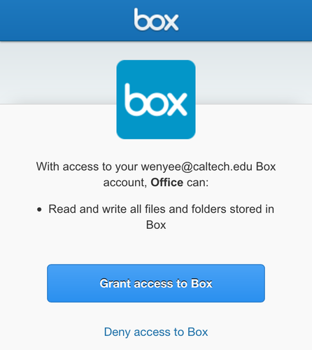 Grant access to Box