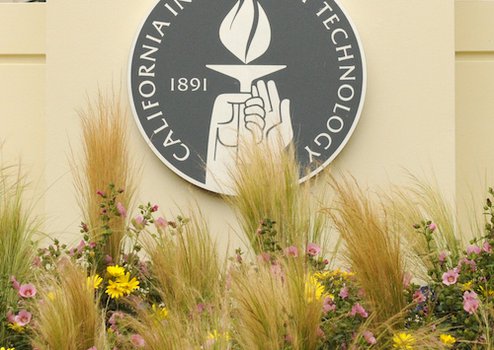 Caltech seal on building