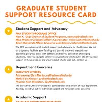 PMA Graduate Student Resource Card