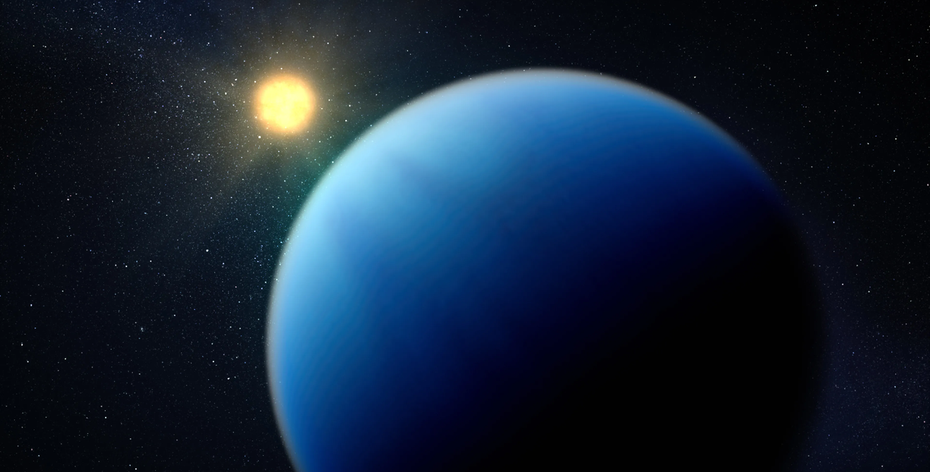 This artist's concept shows what the sub-Neptune exoplanet TOI-421 b might look like. In a new study, scientists have found new evidence suggesting how these types of planets can lose their atmospheres.