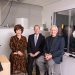 Lynda Resnick, Caltech President Thomas F. Rosenbaum, and Stewart Resnick