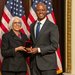 Caltech's John Dabiri receives the National Medal of Science from Arati Prabhakar, director of the White House Office of Science and Technology Policy (OSTP)