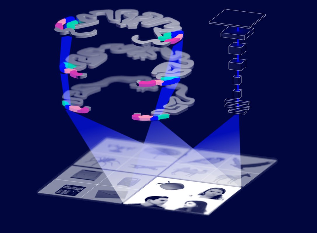 An artist's rendition of layers of the brain representing different objects