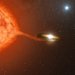 Artwork shows a puffy red star next to a white dwarf, with a third star in the background.