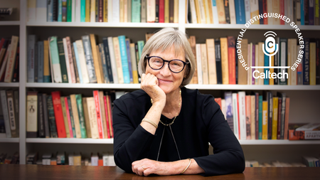 Portrait of Drew Gilpin Faust in front of a book shelf