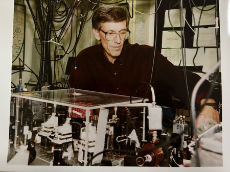 Jeff Kimble is seen near lab equipment.