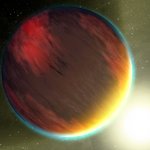 Artwork of a glowing hot Jupiter planet