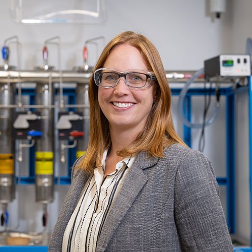 Kim See of Caltech in a lab setting