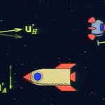 Image of spaceships and vector math symbols