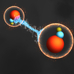 Artwork depicting entangled molecules.