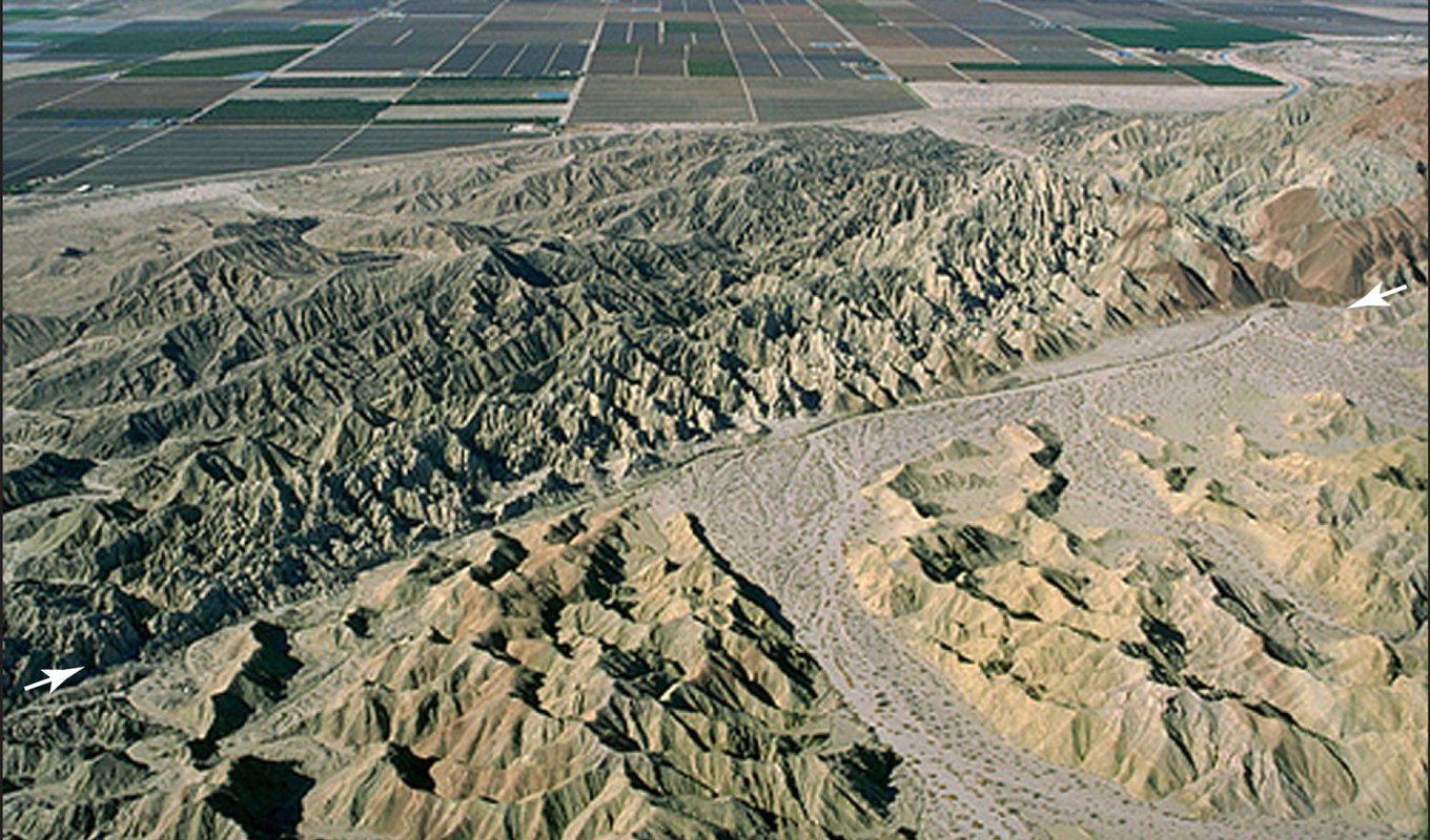 The San Andreas Fault, as seen from above in the Coachella Valley