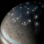 artist's concept of lightning distribution in Jupiter's northern hemisphere