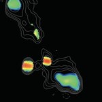 Radio contour image of a black hole with a bipolar jet.