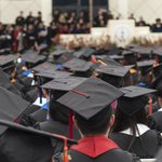 sea of graduation caps at Commencement