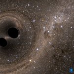 simulated picture of two merging black holes